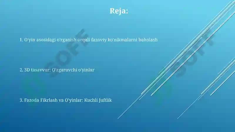 Fazoviy tassavurlar va fazoda mõljalga olishni rivojlantirishda matematik õyinlardan foydalanish 2