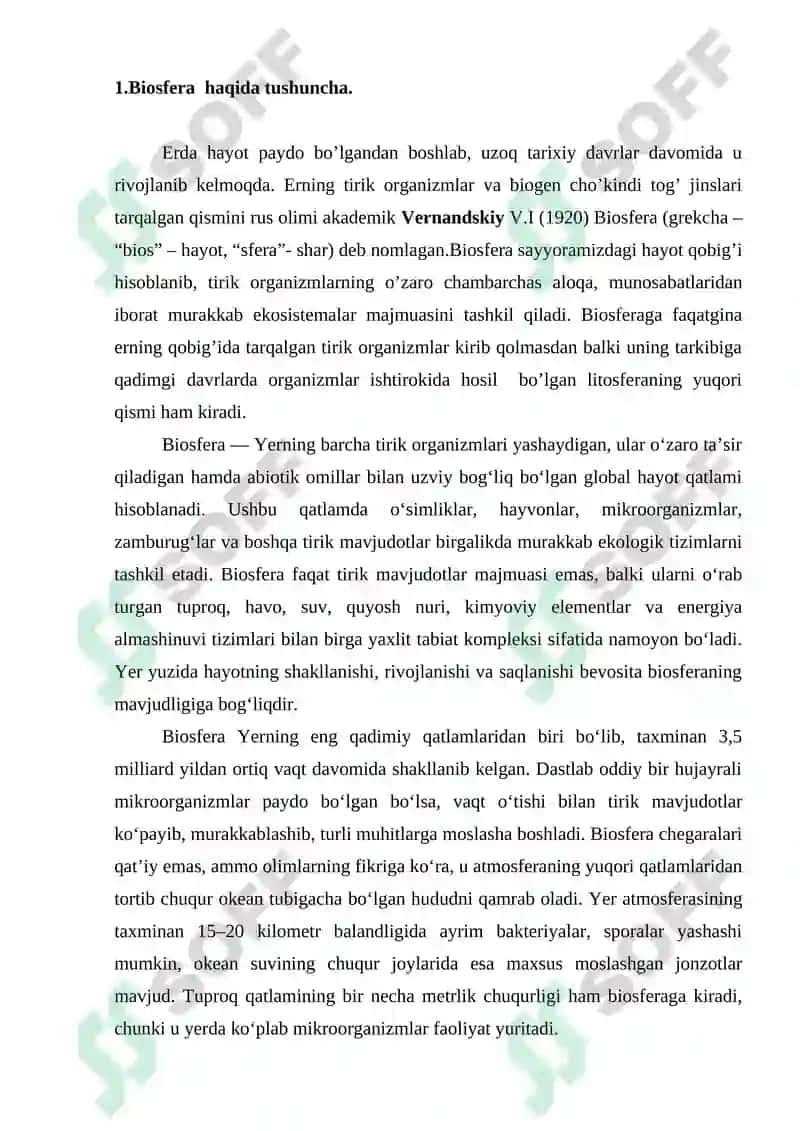 Biosfera tuzilishi va vazifasi 2