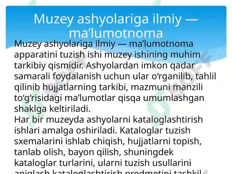 Muzeyning Ilmiy Ma'lumotnoma Apparati 2