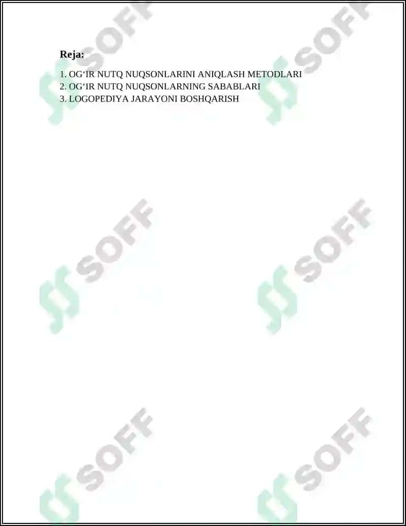 OGʻIR NUTQ NUQSONIGA EGA BOʻLGAN BOLALARNING KOMPLEKS REABILITASIYA QILISHNING ASOSIY YOʻNALISHLARI 2