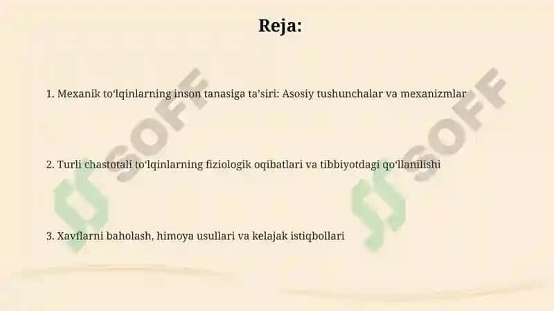 Mexanik to'lqinlarning inson organizmiga ta'siri 2