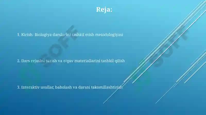 Biologiyadan maruzadarslarni tashkil etish metodikasi 2
