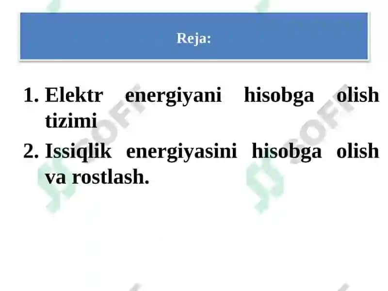 Elektr energiyani hisobga olish tizimi 2