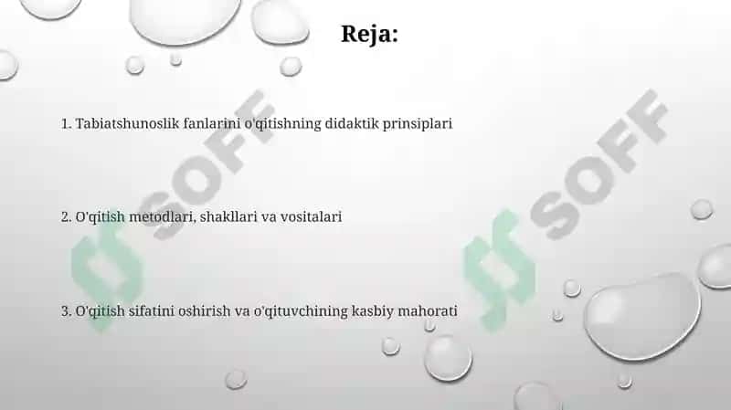 Tabiatshunoslik fanlarini o'qitishning didaktik prinsiplari 2