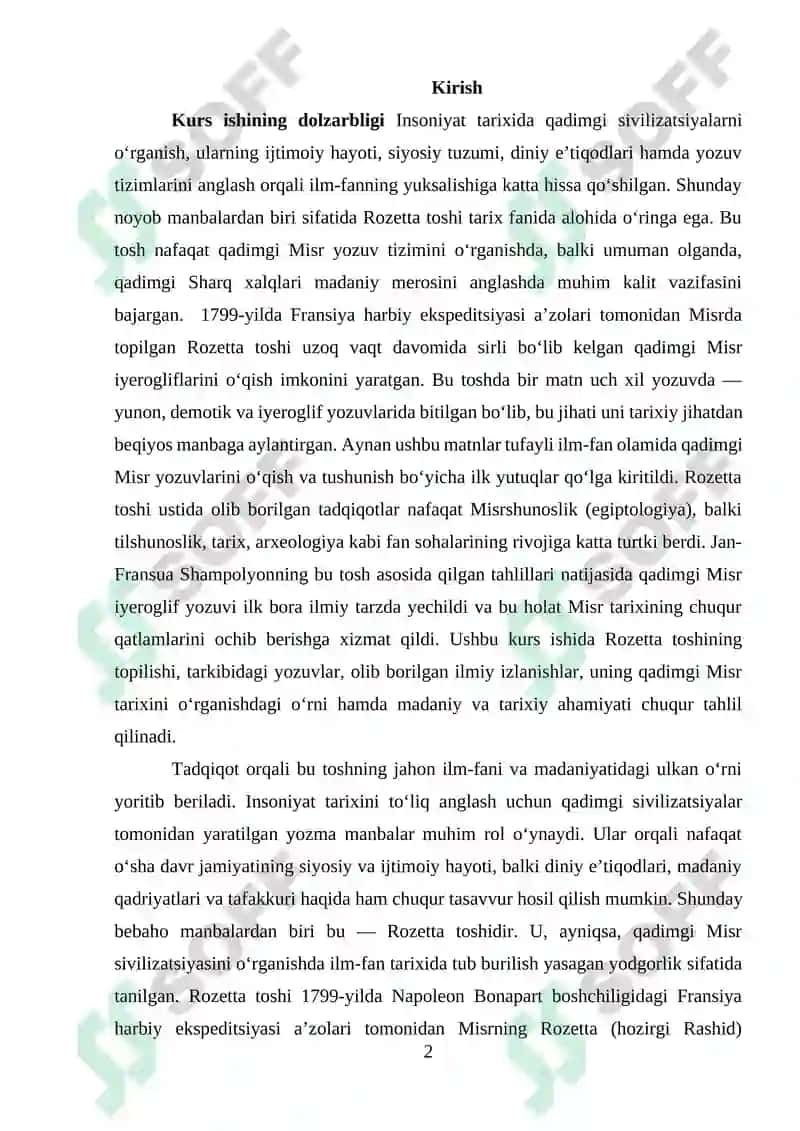 Rozetta toshining topilishi va ilmiy tadqiqotlar tarixi 2