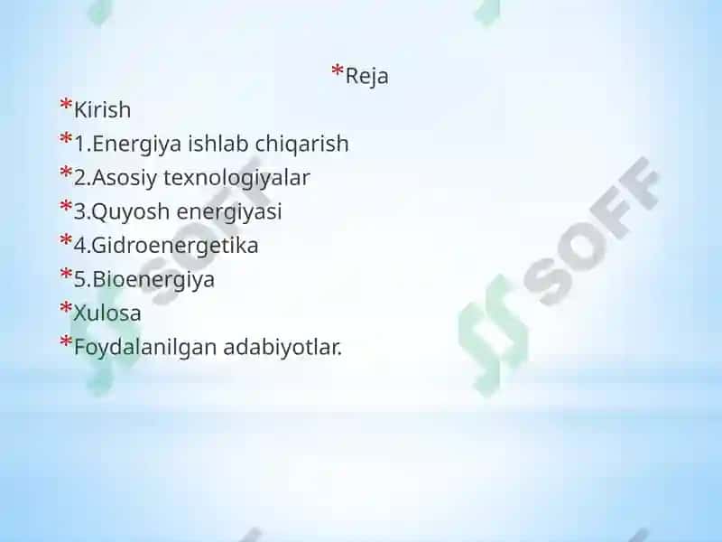 qayta tiklanadigan energiya tasnifi va salohiyati 2