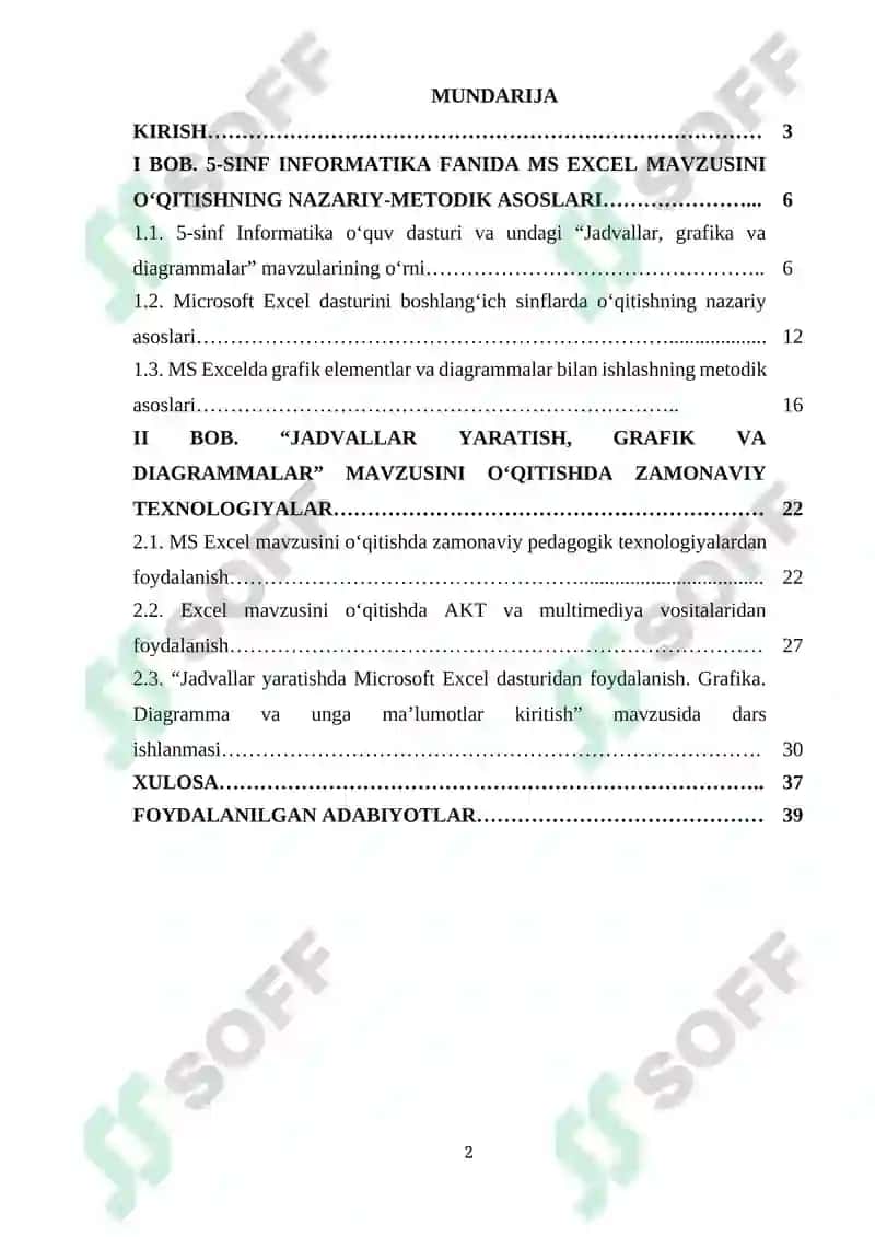 Jadvallar yaratishda Microsoft Excel dasturidan foydalanish. Grafika. Diagramma va unga maʼlumotlar kiritish 2