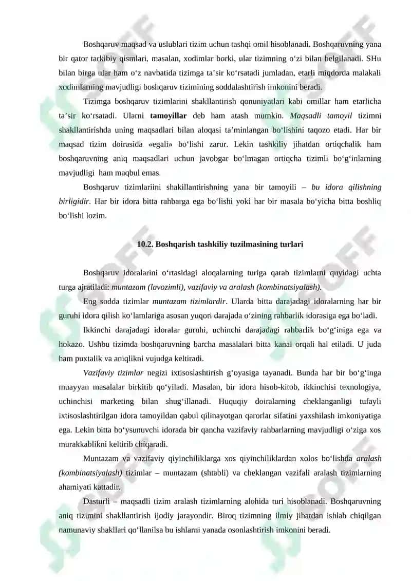 Menejment tashkiliy tuzilishi. Boshqarish usullari, qarorlari, madaniyati va uslublari 2