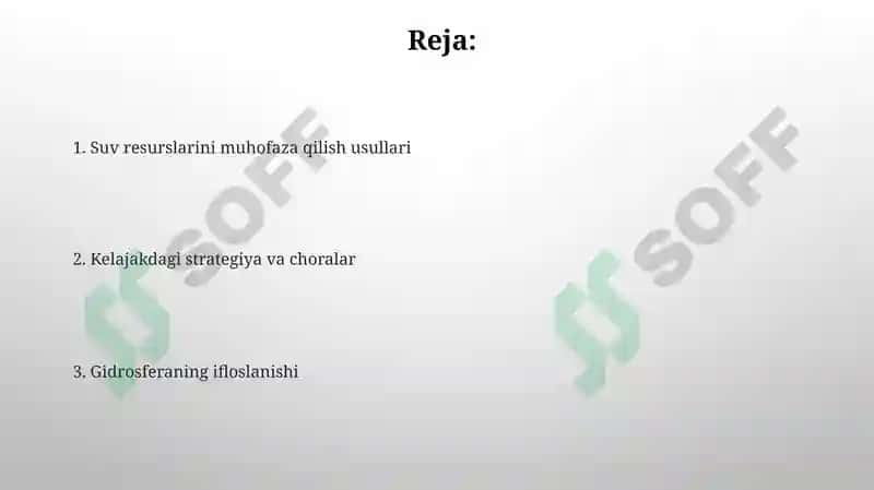 Suv resurslarini muhofaza qilish 2