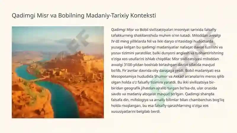 Qadimgi Misr va Bobildagi Ilk Falsafiy Qarashlar 2