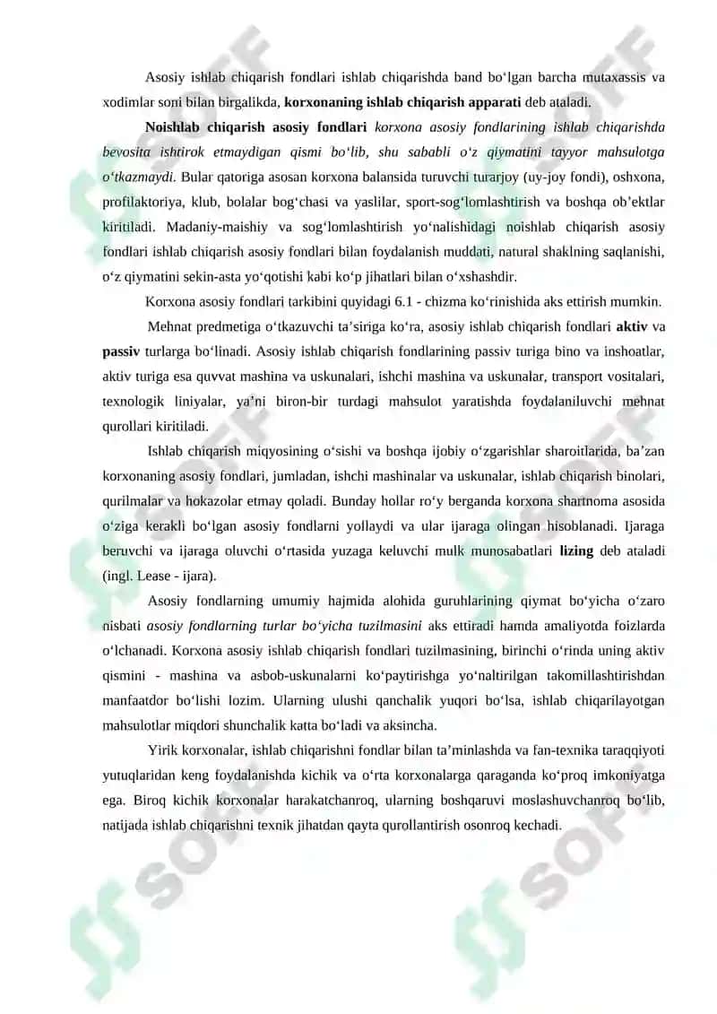 Sanoat ishlab chiqarishining asosiy fondlari  va ishlab chiqarish quvvatlari 2