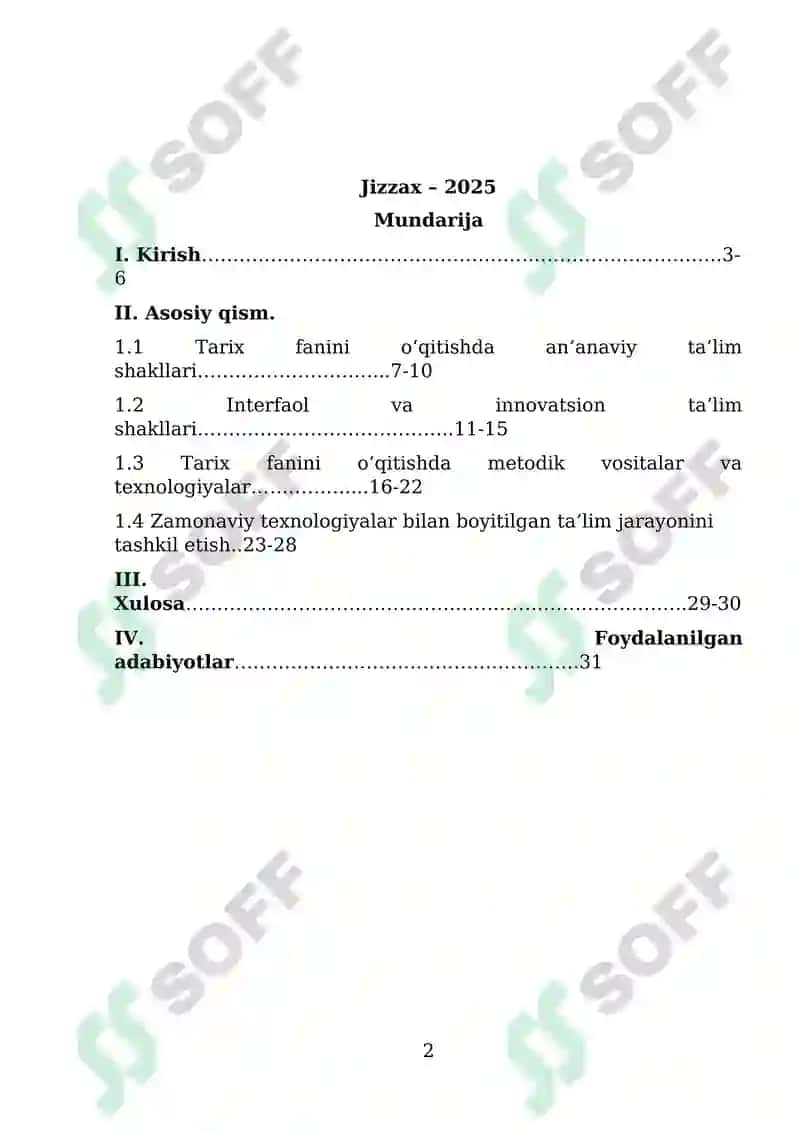 Tarix O’qitish Metodikasi 2