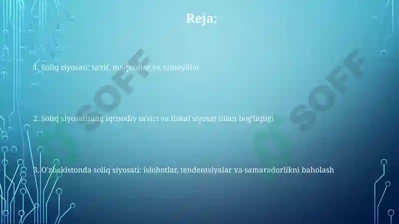 Soliq siyosati-moliyaviy so'z 2
