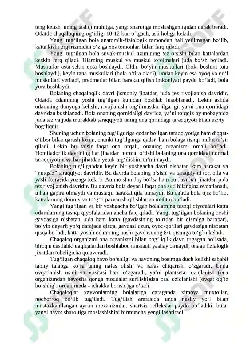 Ontogenezning ilk bosqichlarida insonning psixik rivojlanishiga xos xususiyatlar 2
