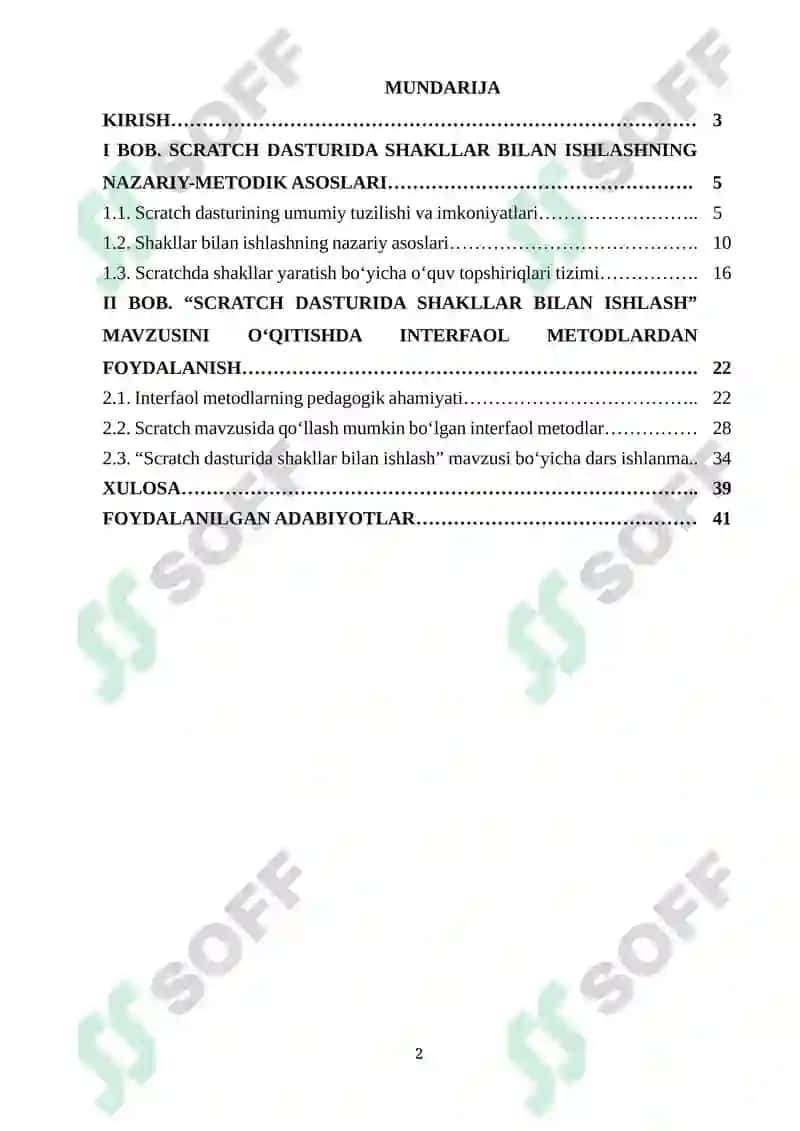 Umumiy orta talim maktablarining 6-sinfida Informatika va AT fanidan “Scratch dasturida shakllar bilan ishlash” mavzusini o‘qitishda interfaol metodlardan foydalanish 2