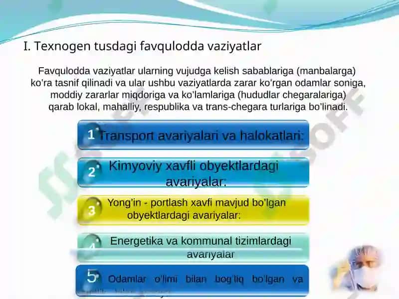 TАBIIY, TEXNOGEN, EKOLOGIK VA IJTIMOIY TUSDAGI FAVQULOTDA VAZIYATLARDA HAYOT FAOLIYATI XAVFSIZLIGI VA FUQARO MUHOFAZASI 2