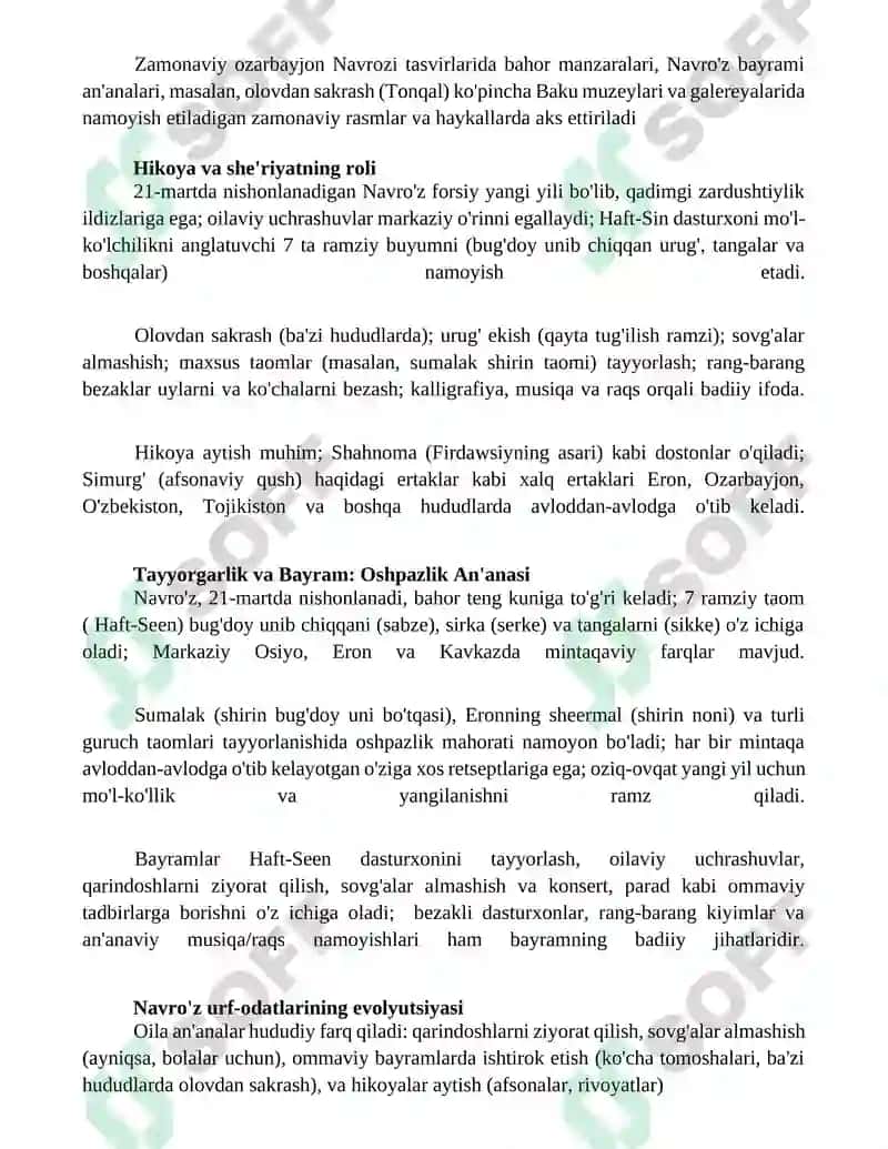 Navruza bayrami anʼanalari 2