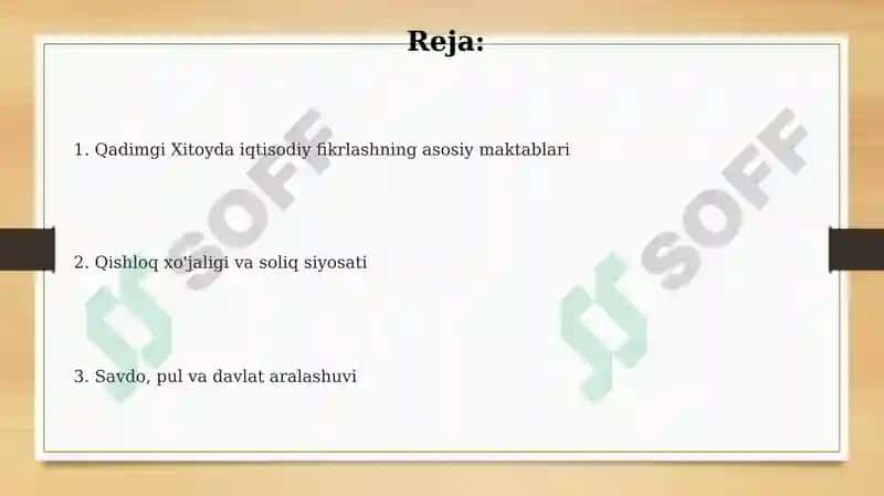 Qadimgi Xitoydagi iqtisodiy g'oyalar haqida 2
