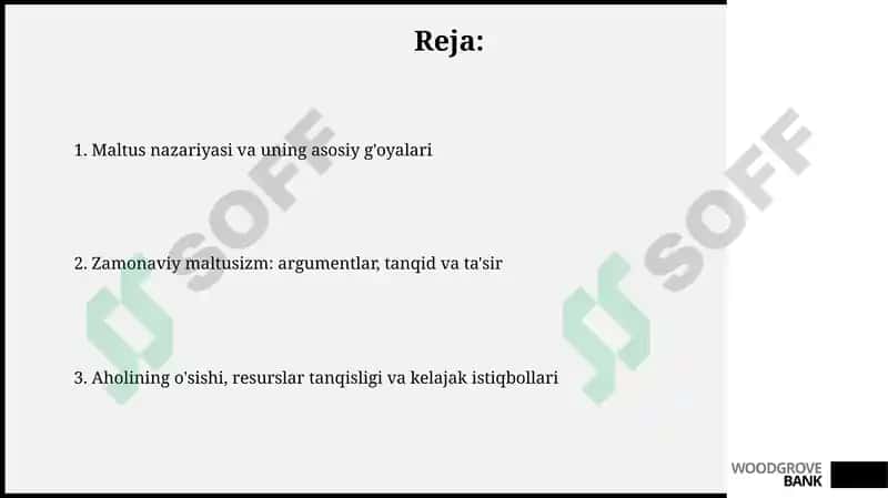 R.Maltusning axoli nufusi nazariyasi va zamonaviy maltus ta'limoti 2