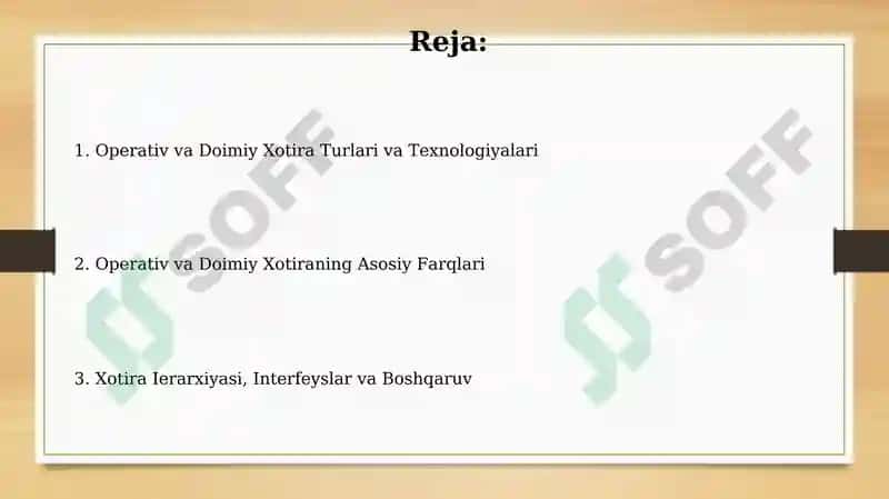 Operativ va Doimiy Xotira 2