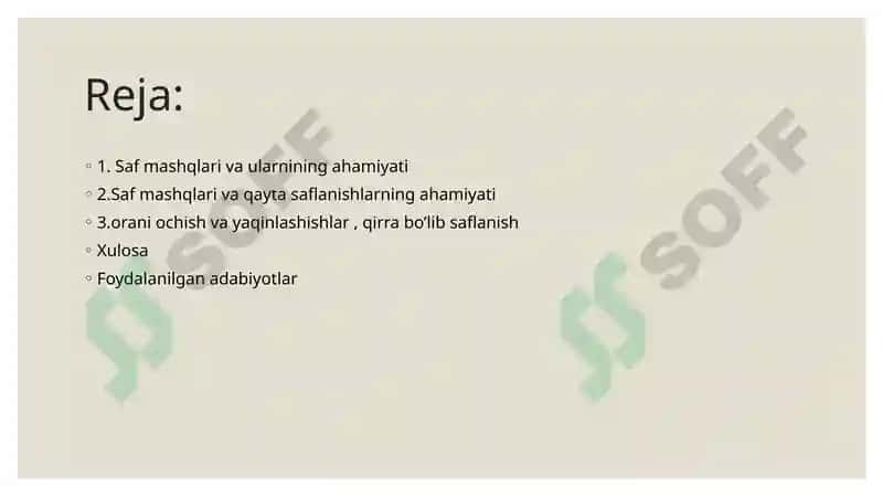 Safmashqlarining umumiy qoidalari 2