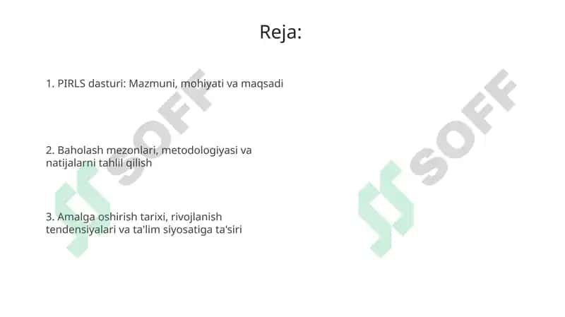 PIRLS xalqaro baholash dasturi 2