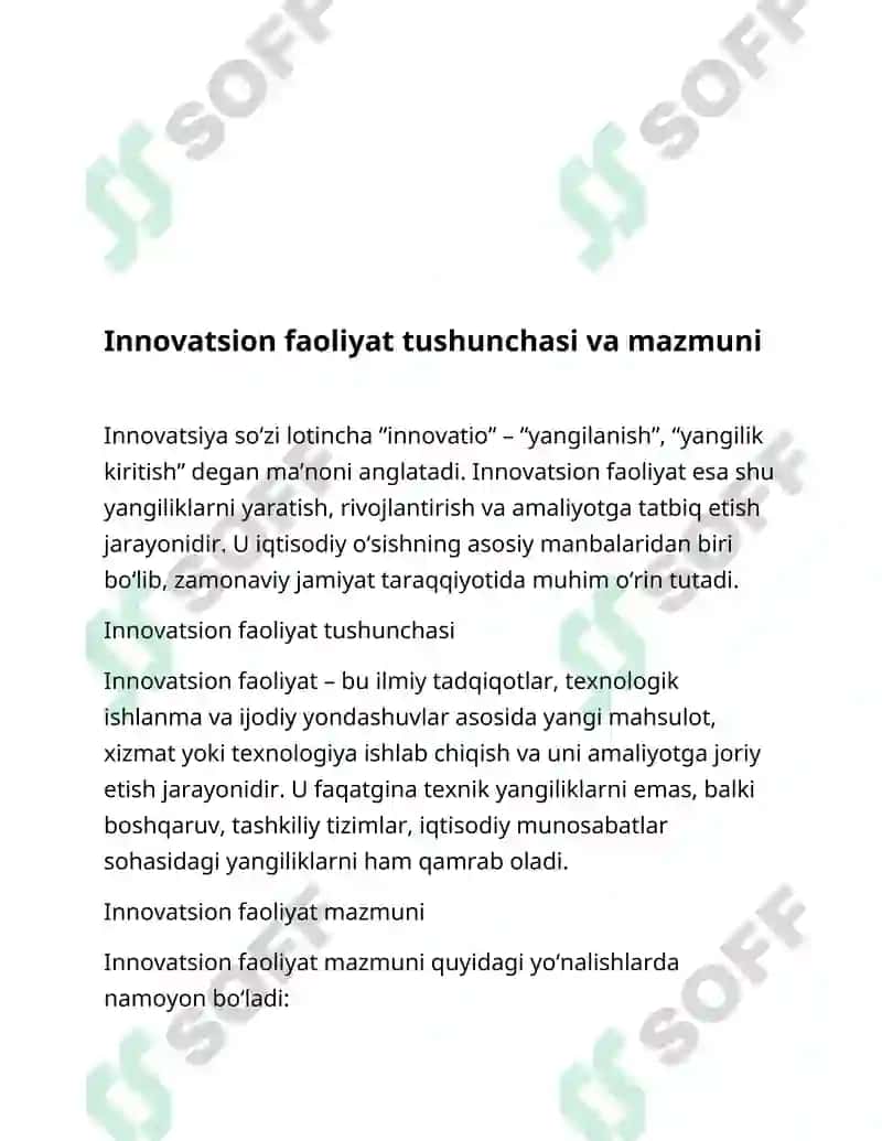 Innovatsion faoliyat 2