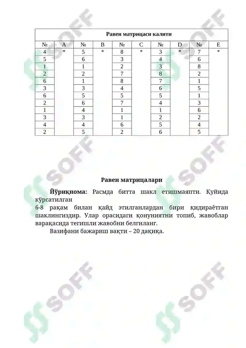 Bojxona qo'mitasiga ishga kirish uchun iq mantiqiy test savol va javoblari 2