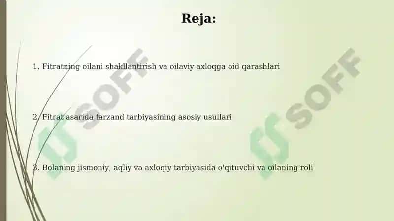 Fitratning “Oila asari” 2