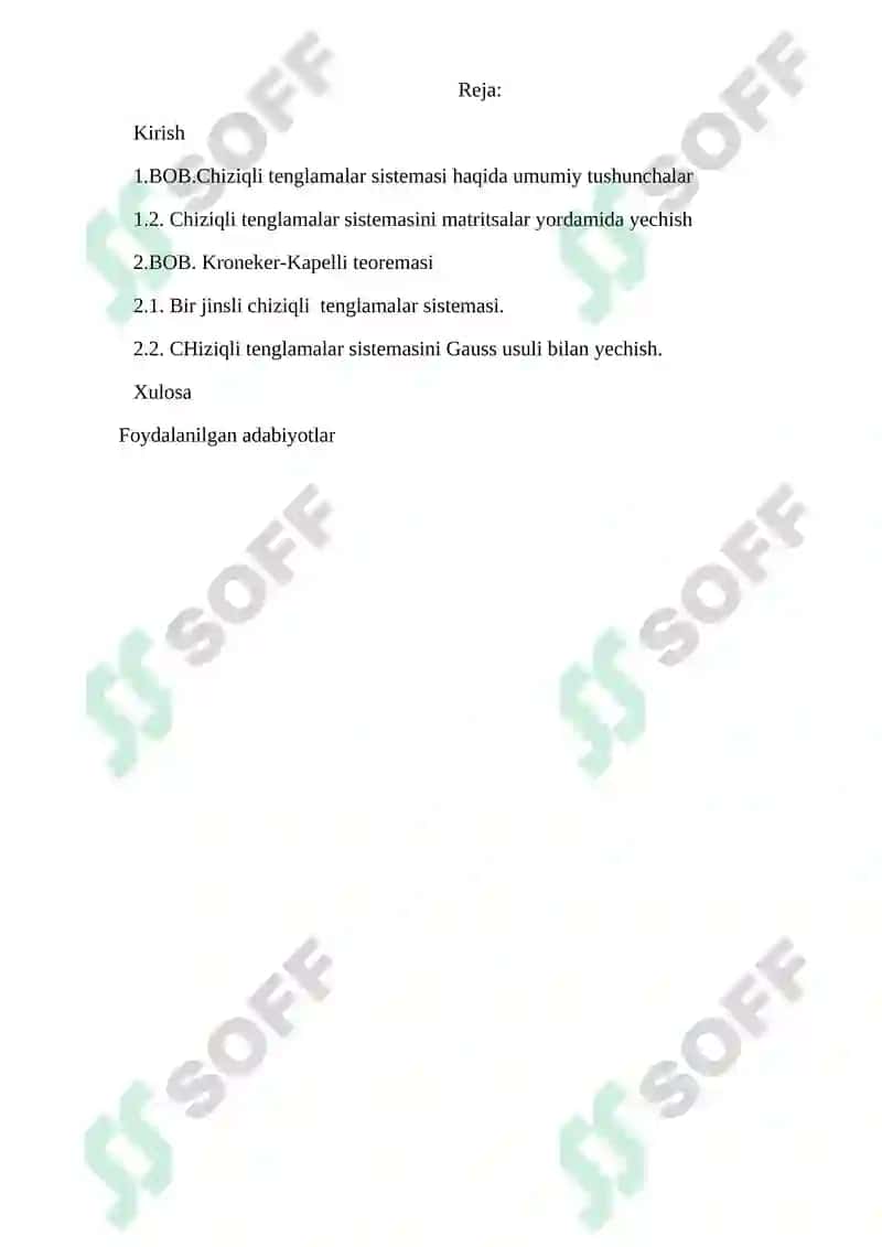 Chiziqli Tenglamalar Sistemasi 2