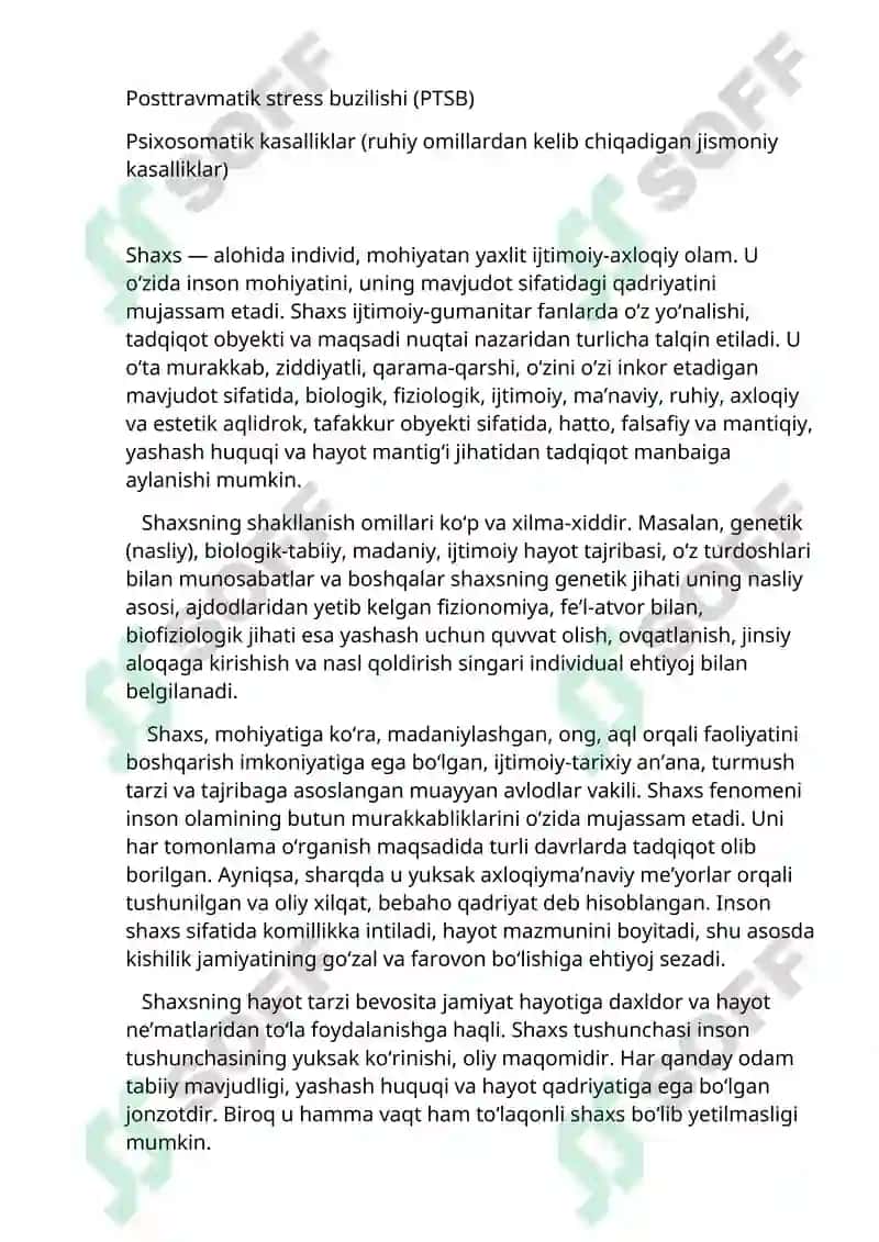 Shaxs patologiyasi va psixogeniyalar 2