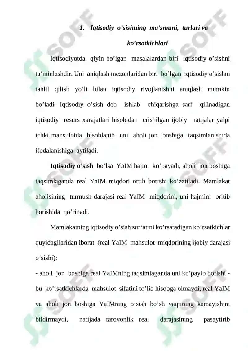 Iqtisodiy o'sishning mohiyati asosiy tavsifnomasi va modeli 2
