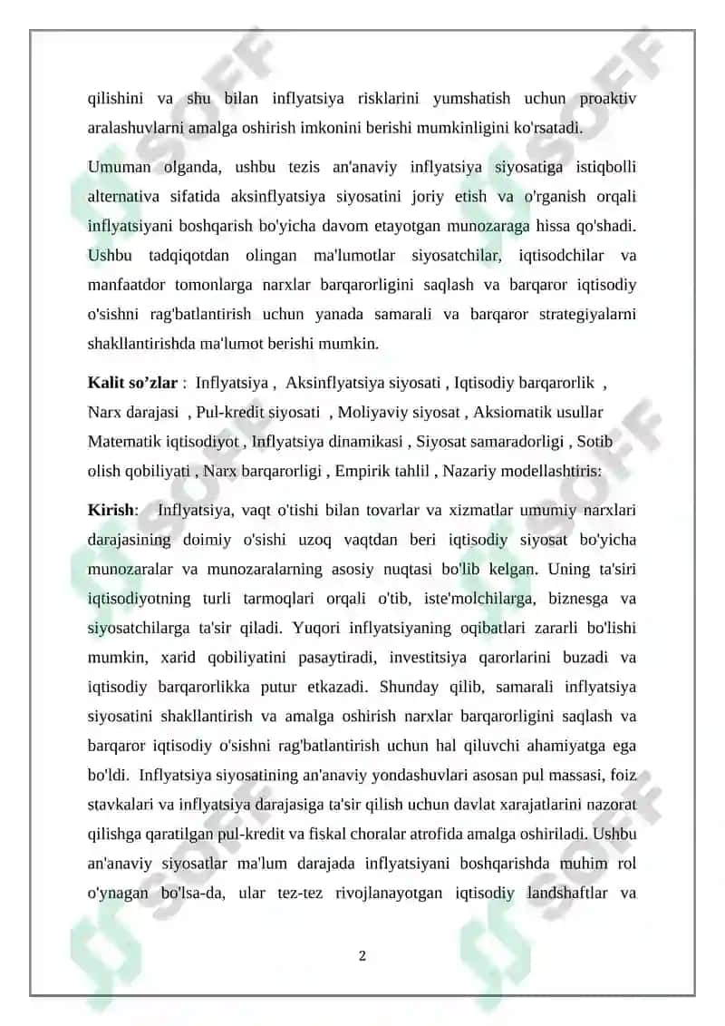 INFLATSIYA VA AKSINLFATSIYA SIYOSATI 2