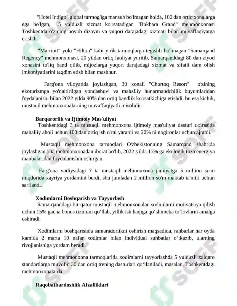 Mustaqil mehmonxona kompaniyalar zanjiri 2