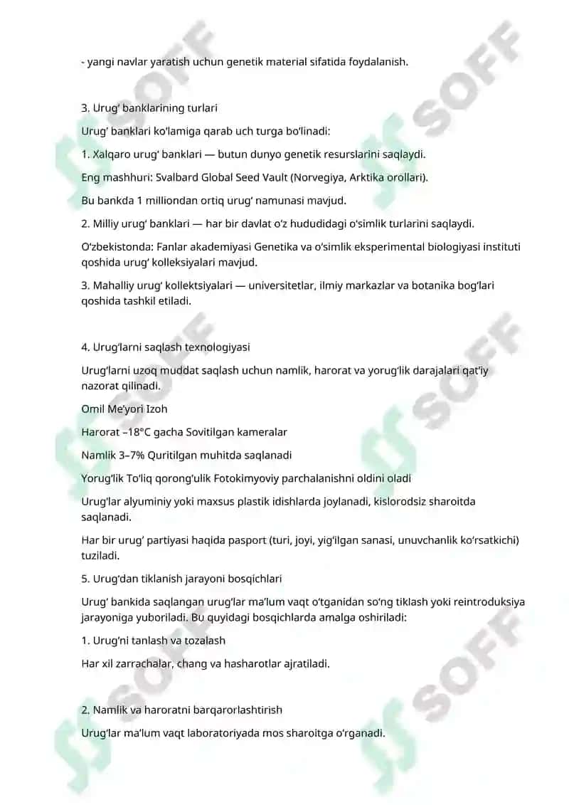 Dorivor o‘simliklar urug‘ banki va urug‘dan tiklanish jarayoni 2