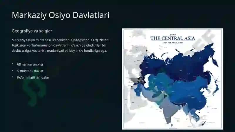 Markaziy Osiyo Davlatlarining Markaziy Davlat Arxivlari 2