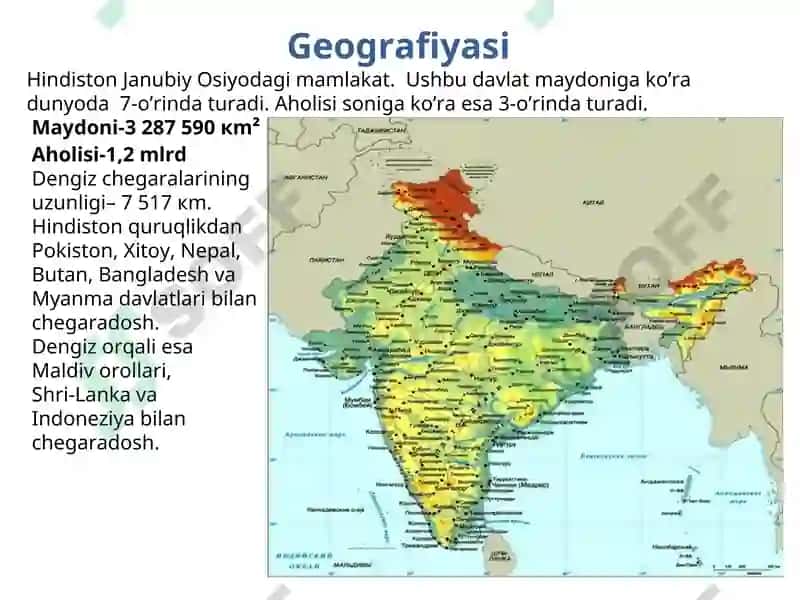 "Hindiston" mavzusida tayyorlagan dars taqdimoti 2