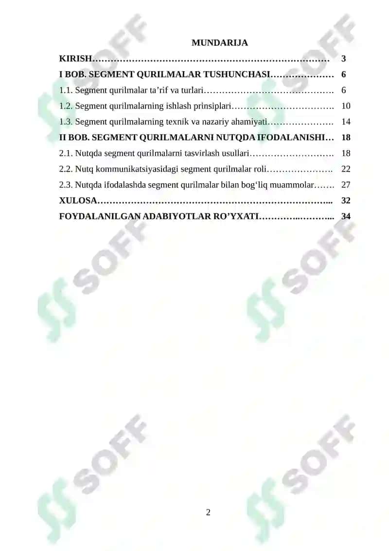Oʻzbek tilida "Segment qurilmalar" tushunchasi va uni nutqda ifodalanishi 2