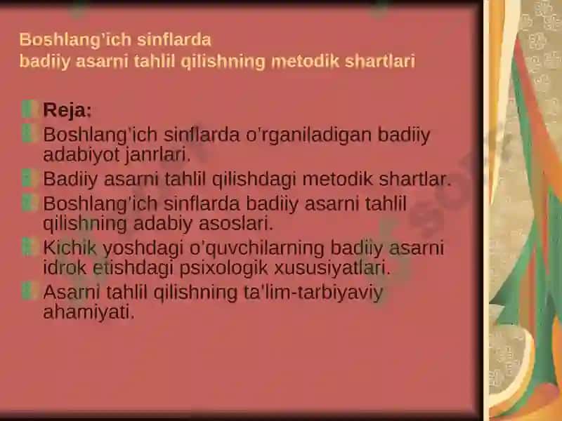 Badiiy asarustida ishlash jarayoni 2