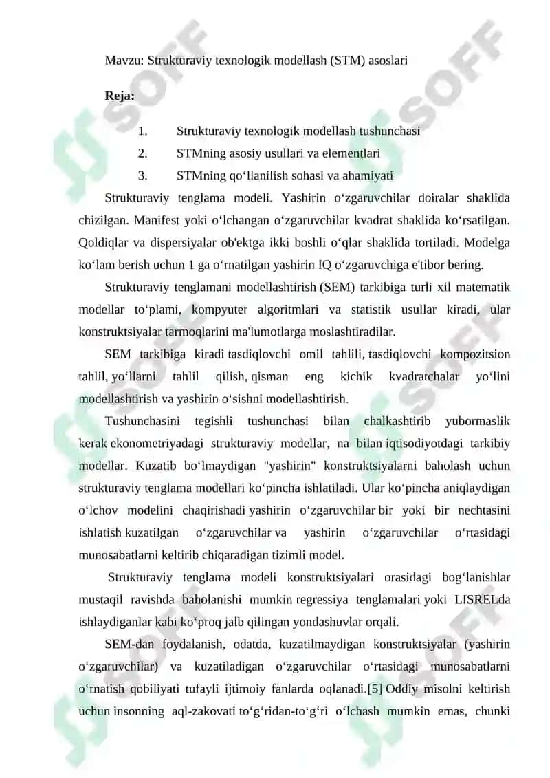 Strukturaviy texnologik modellash (STM) asoslari 2