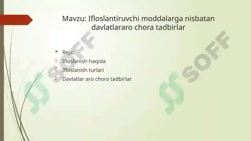 Atrof-muhitning ifloslanishi haqida 2