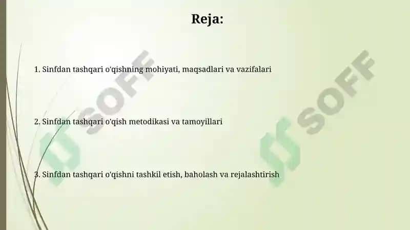 Sinfdan tashqari o‘qish metodikasi 2