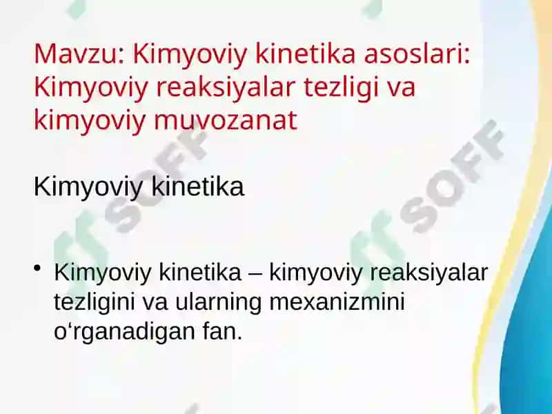Kimyoviy kinetika asoslari 2