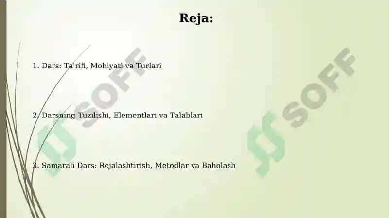 Dars - Ta'limni tashkil etishning asosiy shakli 2