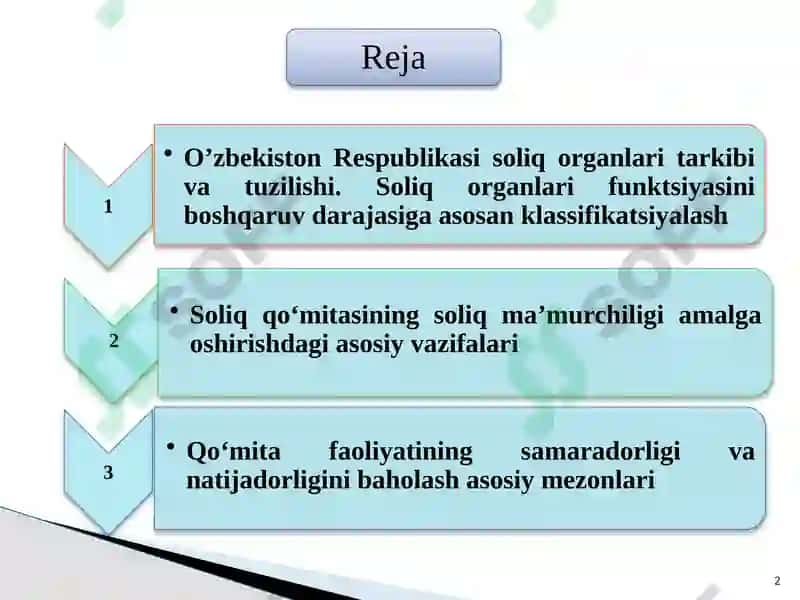 Davlat soliq xizmati organlarining roli 2