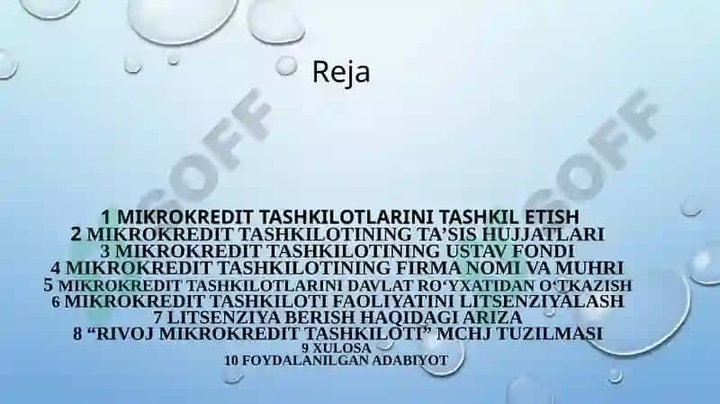Mikrokredit Tashkilotlarini Tashkilitish 2