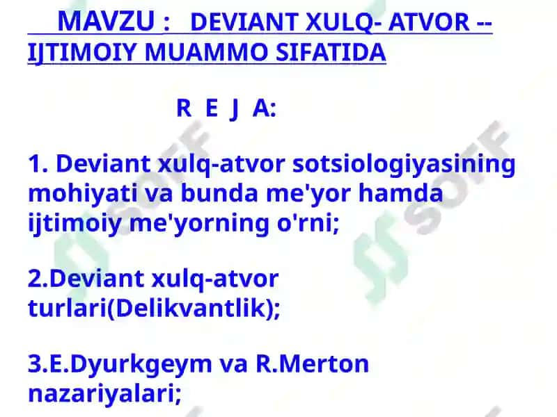 FAN:XULQIOG'ISHGANBOLALARPSIXOLOGIYASI 2