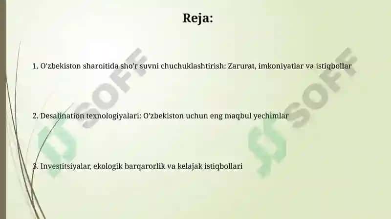 O'zbekistonda sho'r suvni chuchuklashtirish g'oyasi 2