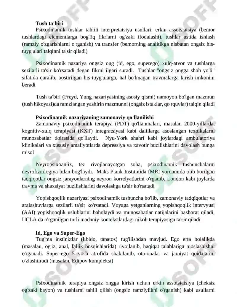 Psixodinamik nazariya 2