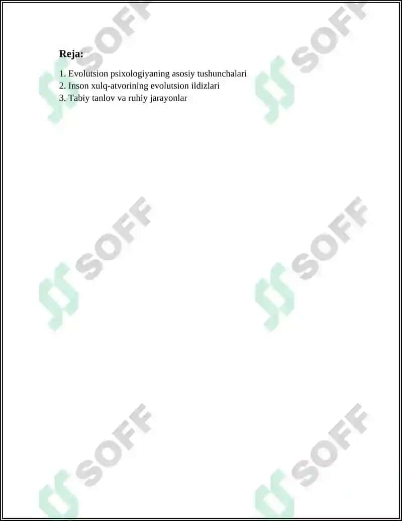 EVOLUTSION PSIXOLOGIYAGA KIRISH 2